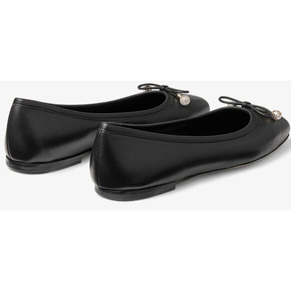 Jimmy Choo Elme Ballet Flats Black Bow Pearl Crystal Embellished US 8 EU 38.5 – - Picture 4 of 16